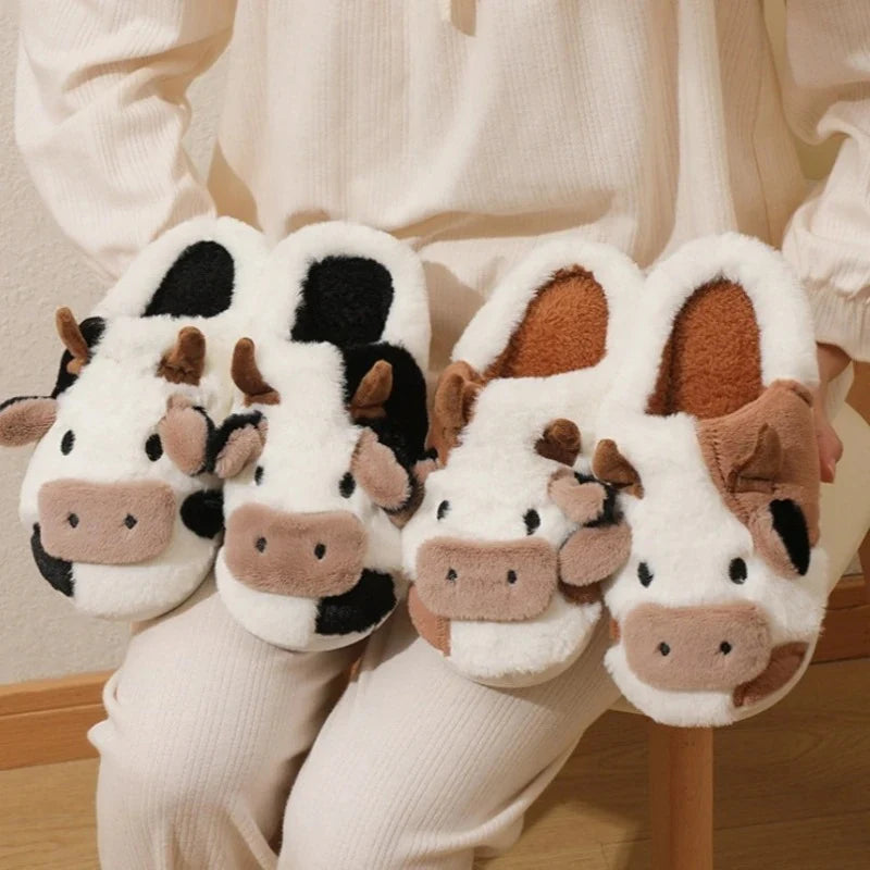 Stitched Cow Slippers