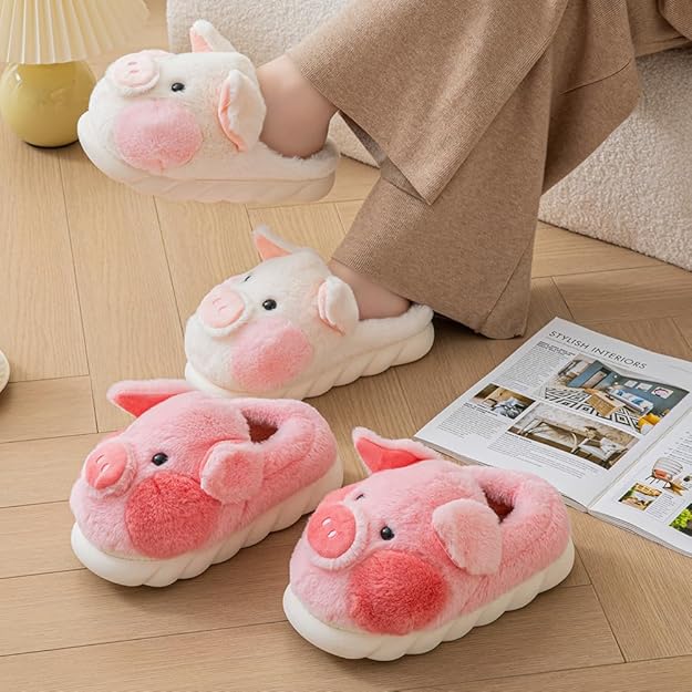 Stitched Pig Slippers