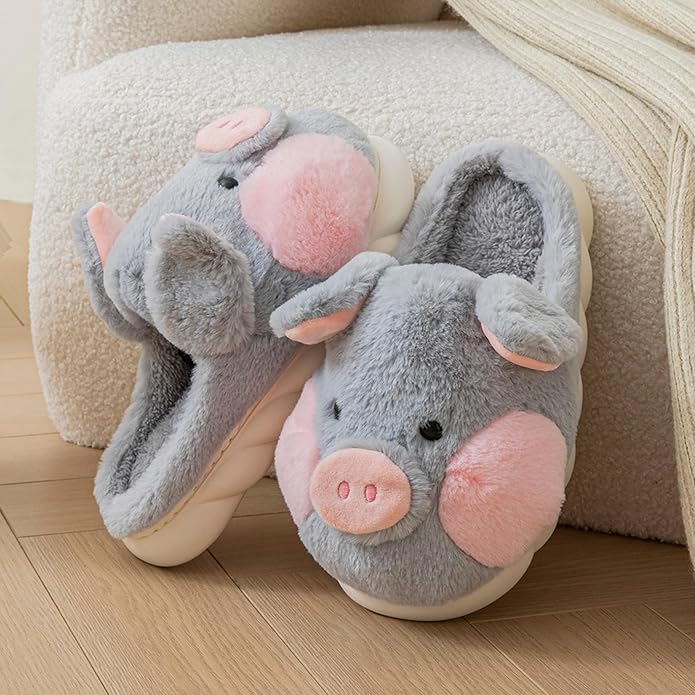 Stitched Pig Slippers