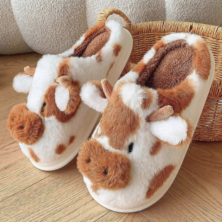 Stitched Cow Slippers